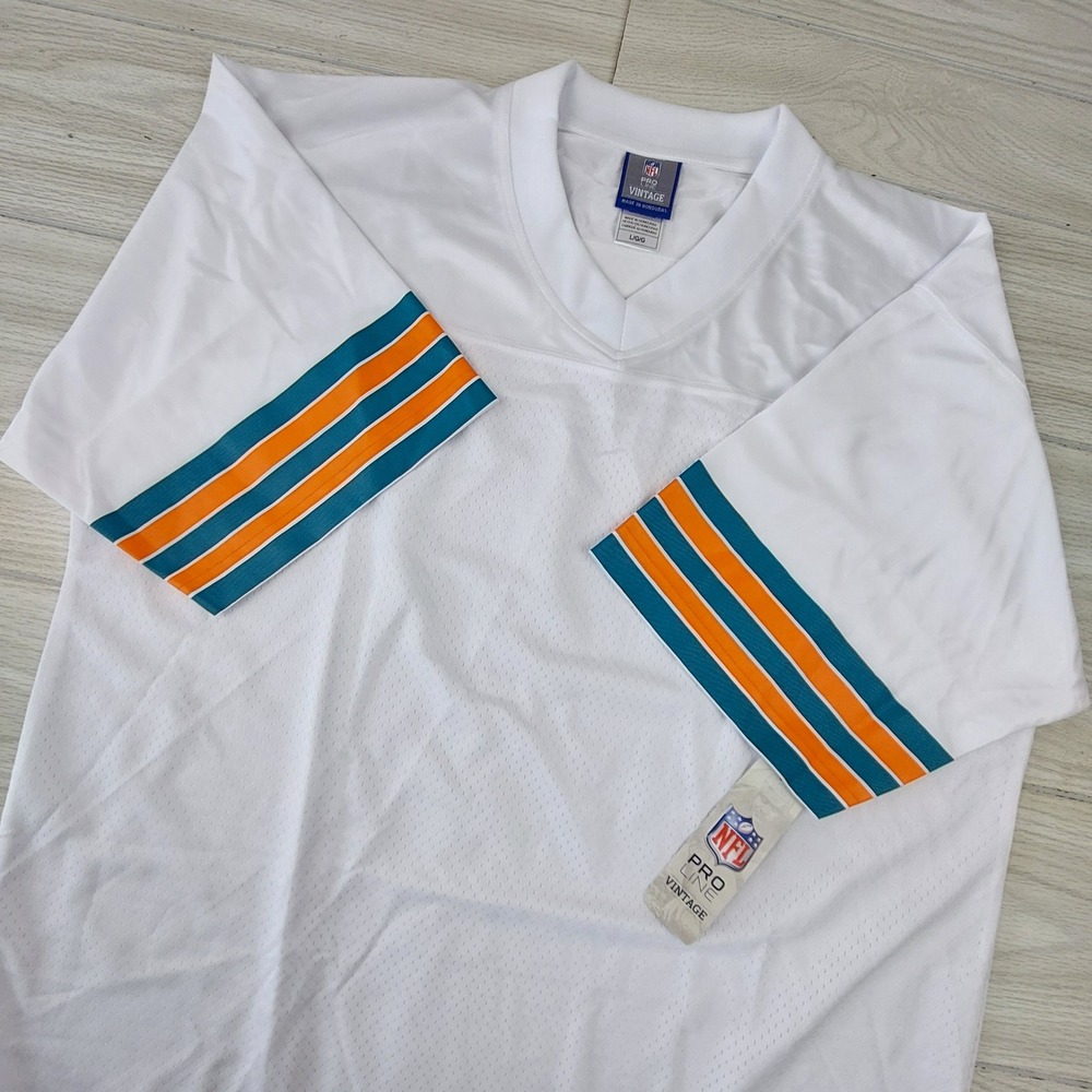 NFL Pro Line‎ Vintage Miami Dolphins Jersey Blank Mens Large White Football New
